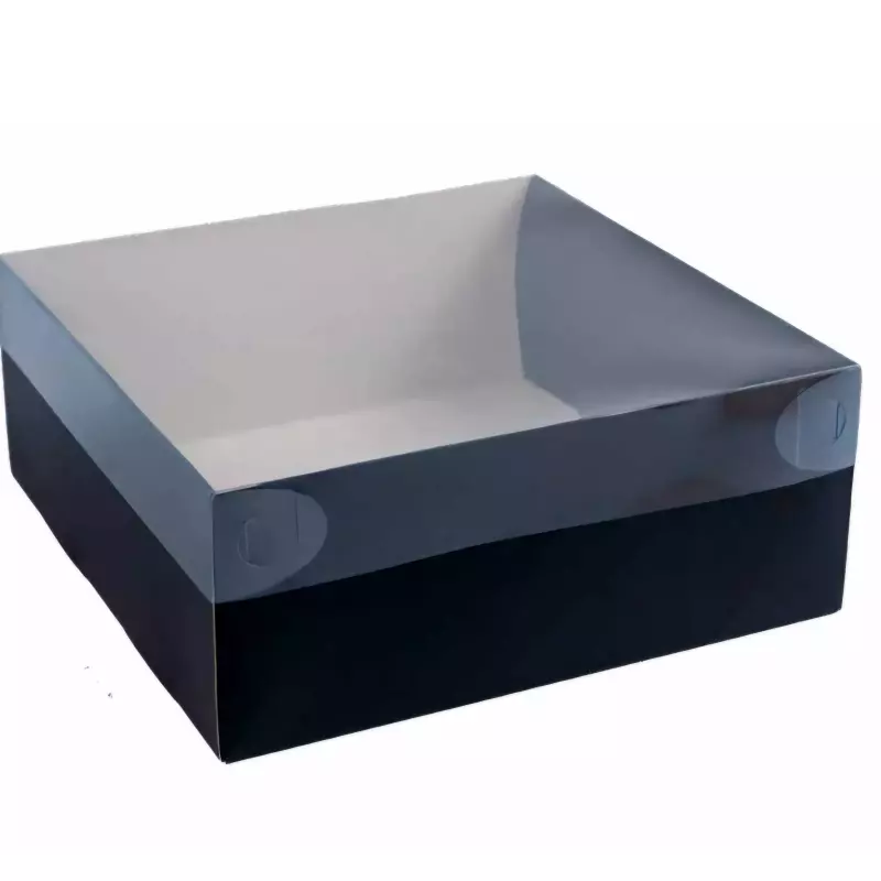 Caja cuadrada negra acetato padre