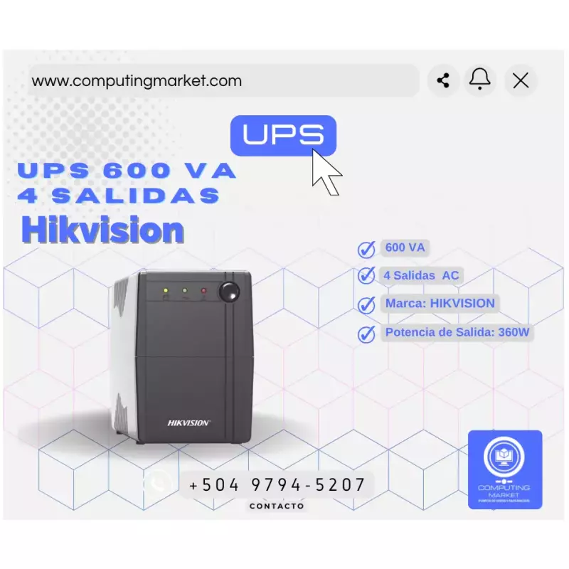 Bateria UPS Hikvision 4 salidas