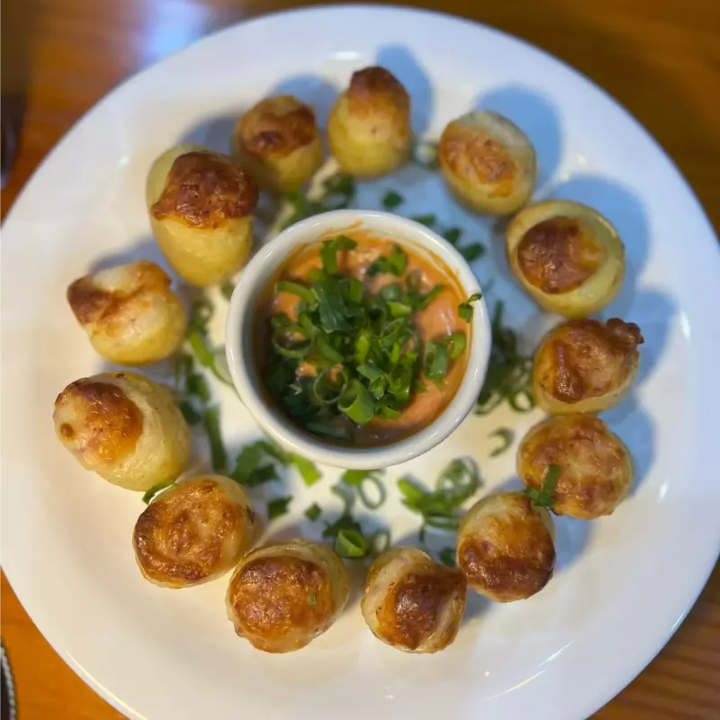 Batata rústica 4 queijos com bacon