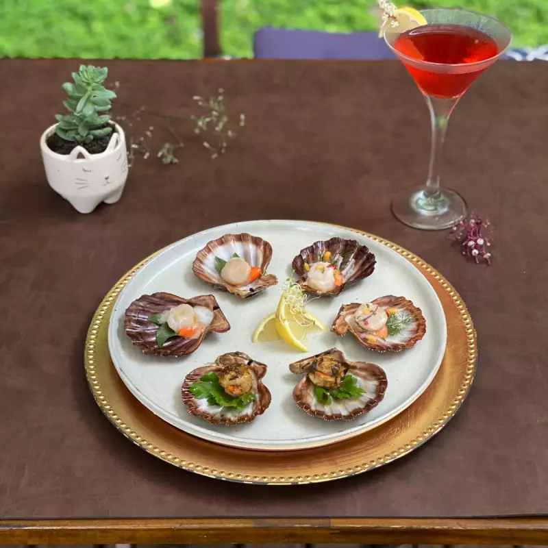 Degustação de vieiras 6 unidades (2 natural - 2 ceviche - 2 grelhado)