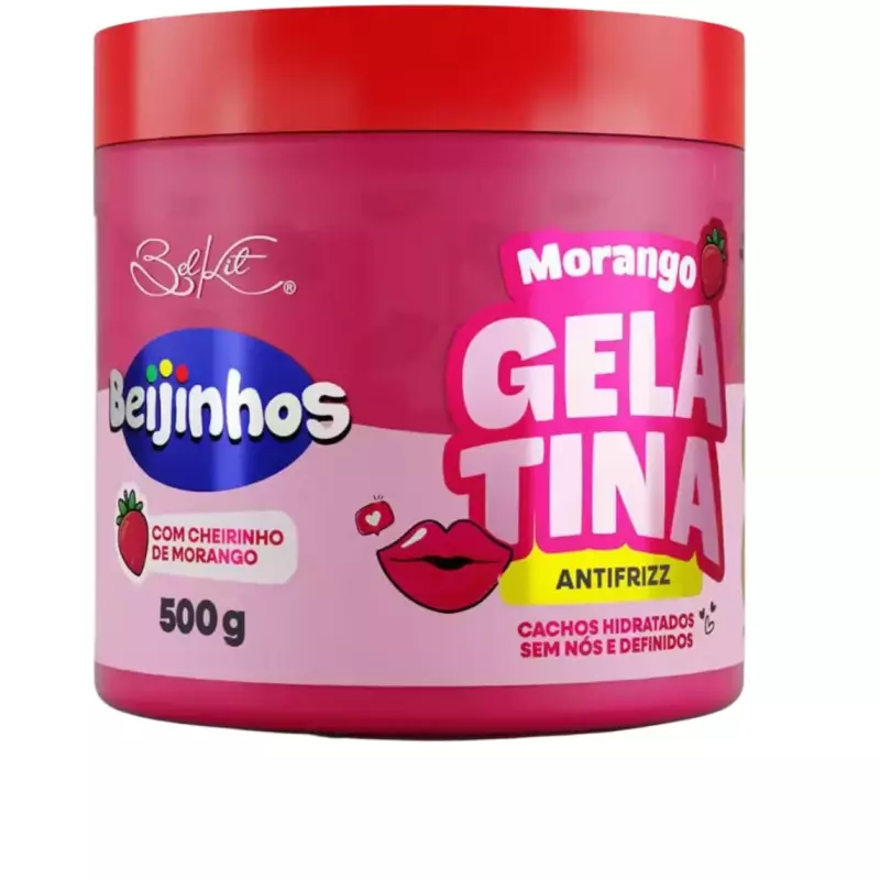 GELATINA BEIJINHOS MORANGO 500g