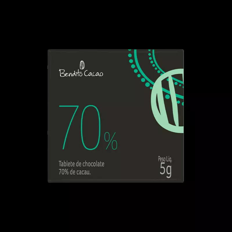 Tablete bendito cacao 70% cacau 5g