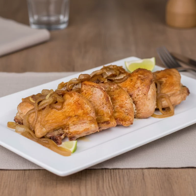 Bisteca grelhada acebolada