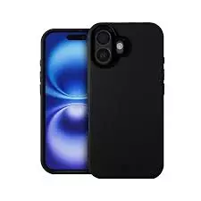 Capa Couro Dual iPhone 16 - Preta