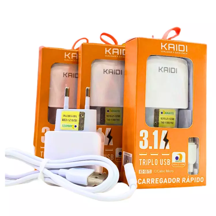 CARREGADOR KAIDI USB V8 KD-557S