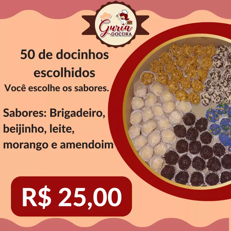 50 docinhos escolhidos.