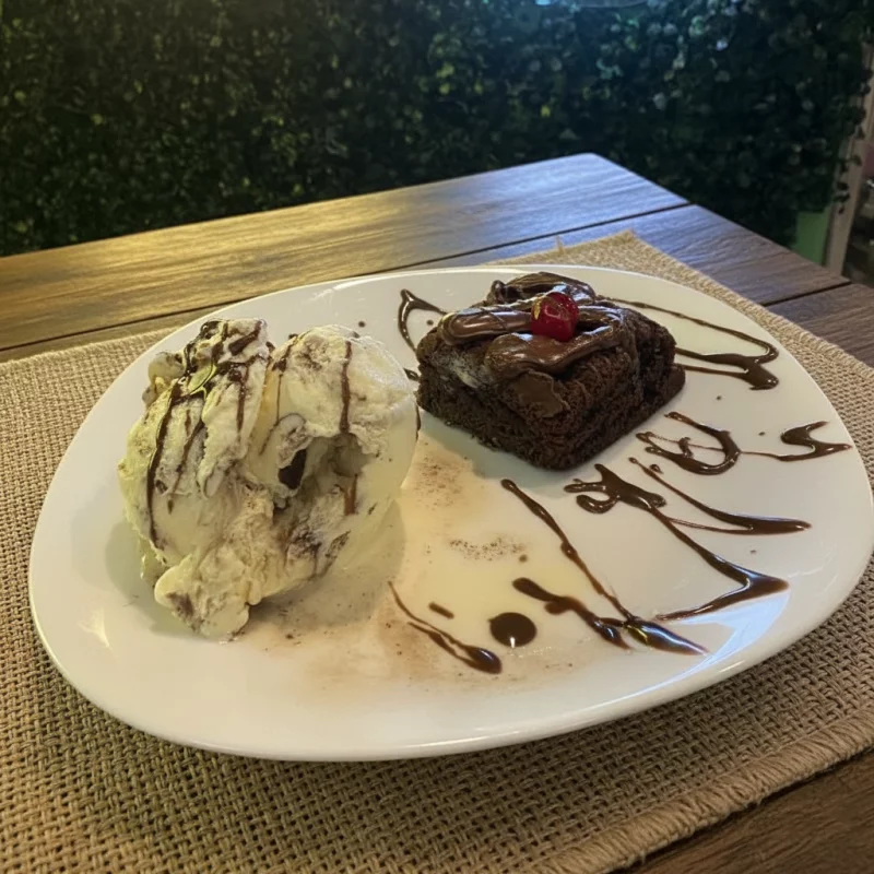 Brownie com sorvete
