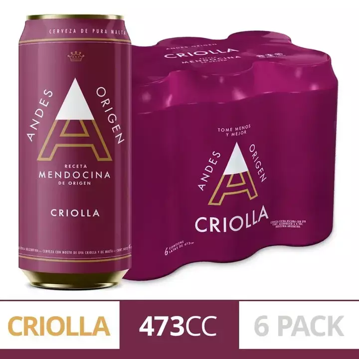 Cerveza Andes Criolla 473ml X6