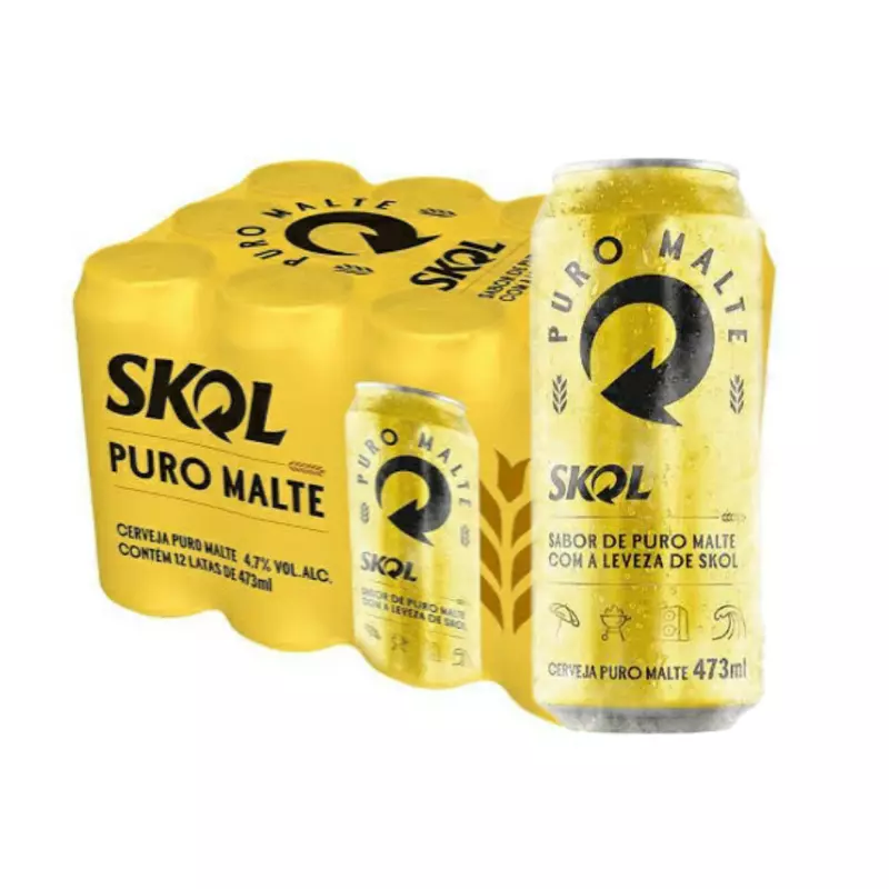 Latão 473ml de Skol Puro Malte C/12