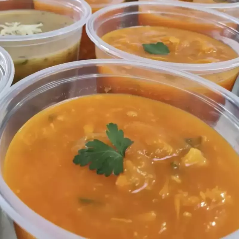 Creme de Abóbora c/ Frango desfiado