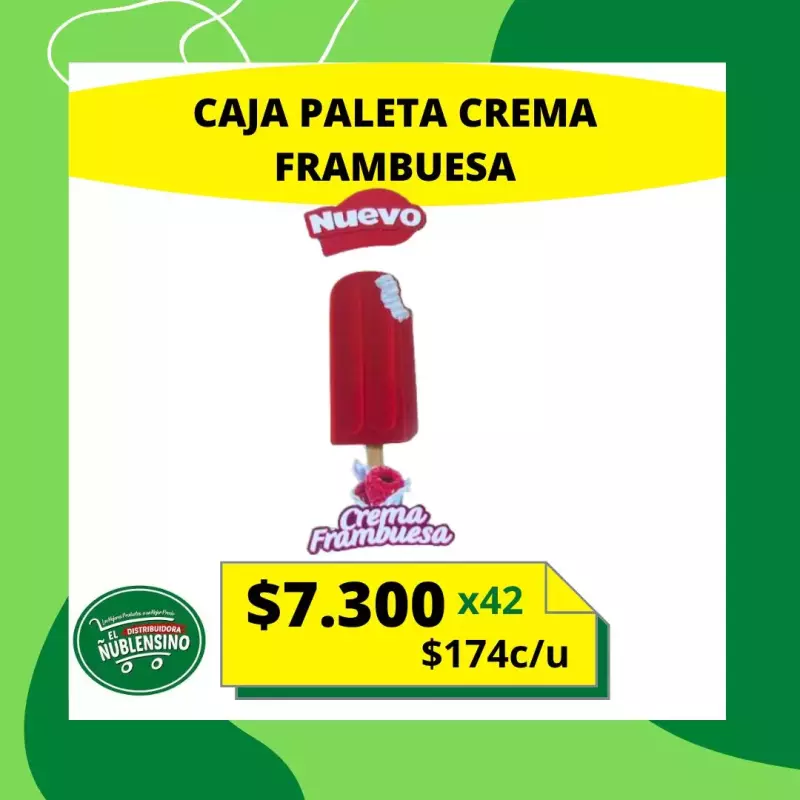 Caja paleta crema frambuesa 42unid