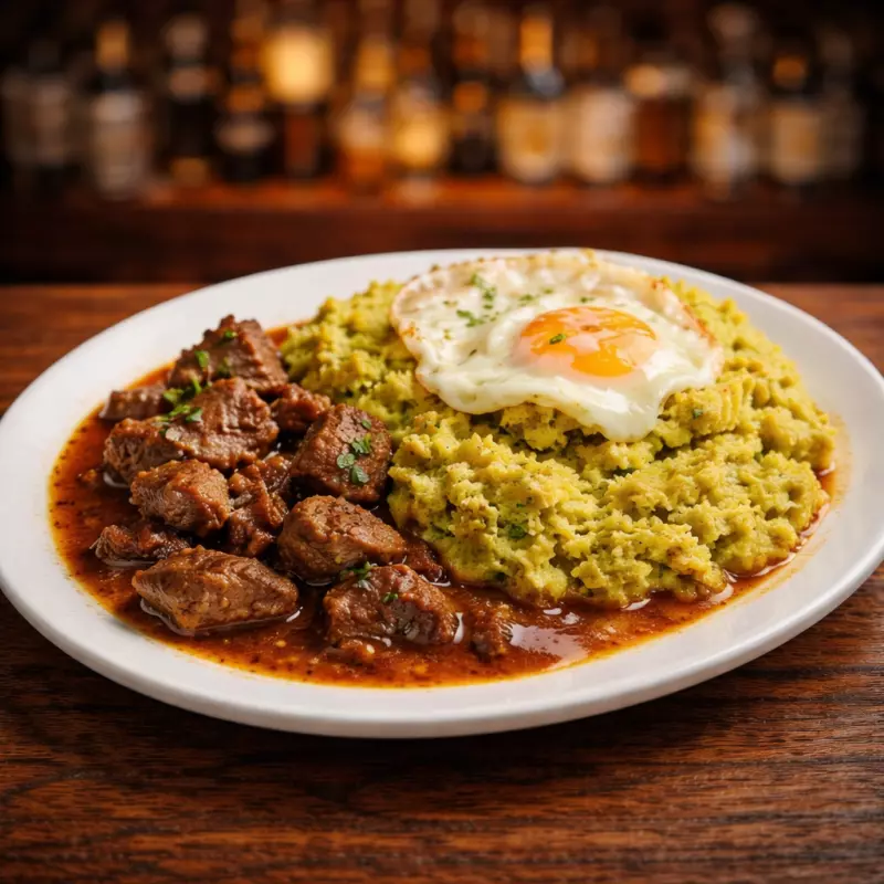 Majado de verde + estofado de carne