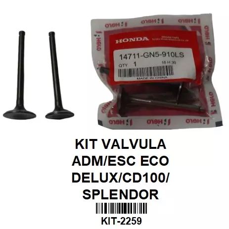 KIT VALVULA ADM/ESC ECO DELUX/CD100/