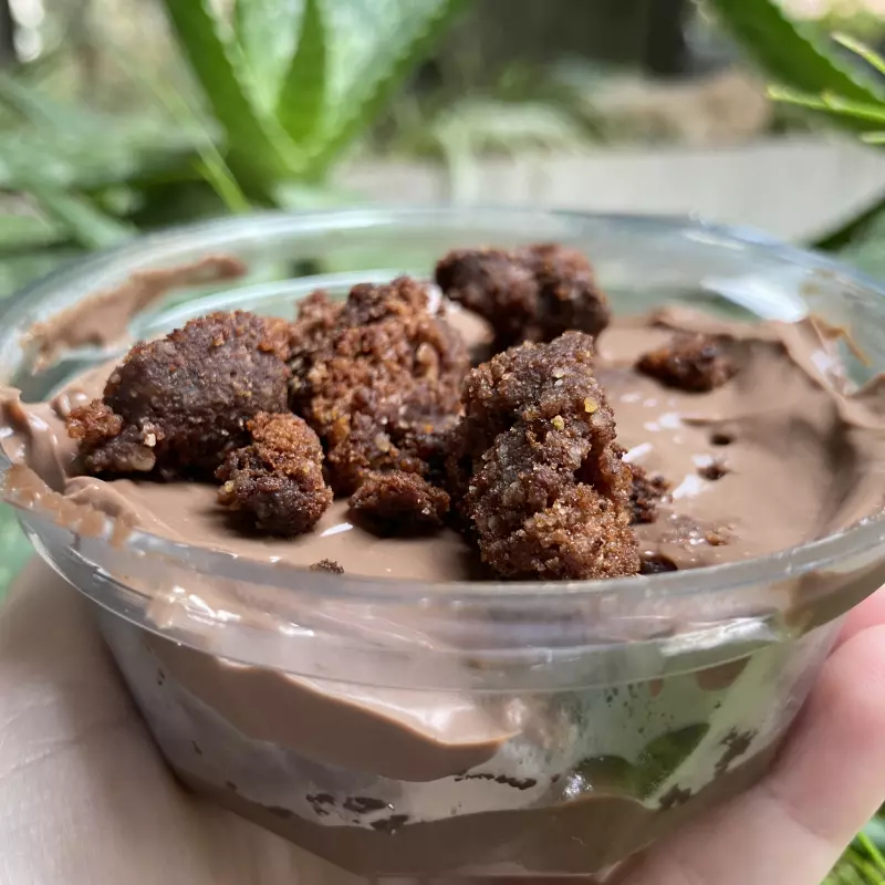 Bolo Brownie lowcarb com brigadeiro