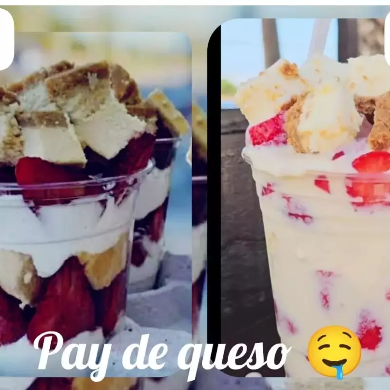 VASO DE FRESAS CON PAY DE QUESO