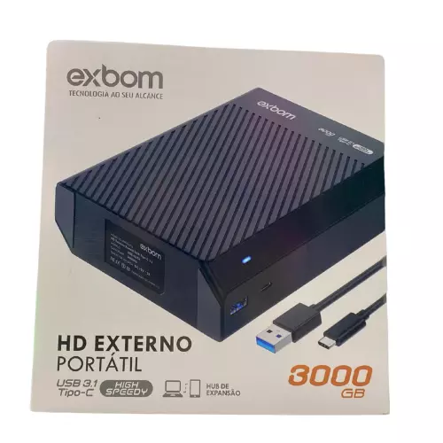 HD EXTERNO PORTATIL 3000GB 3TB EXBOM