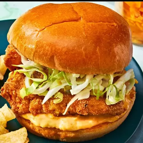 Fried Barramundi Burger & Fries
