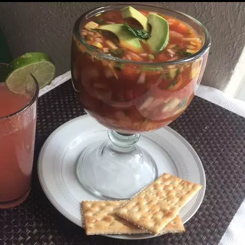 COCTEL DE CAMARON CON PULPO