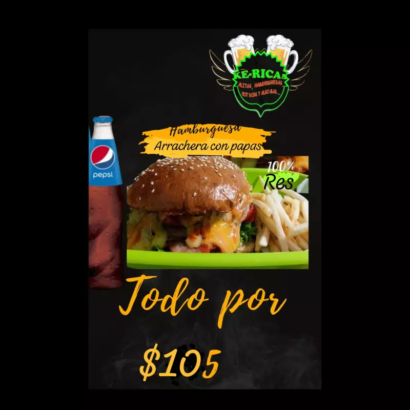 Arrachera y refresco