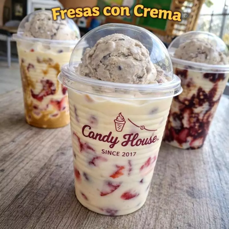 fresas con helado sencilla