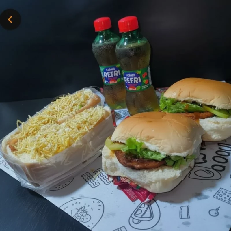 2 BURGUER+ 2 HOT DOG+2REFRI 250ML