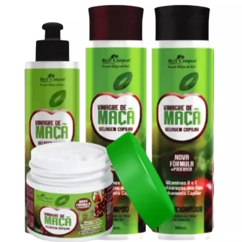 Kit Capilar Vinagre de maçã 4x1