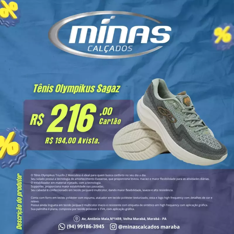 Tênis Olympikus Sagaz RF:43588