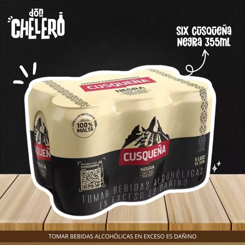 SIX CUSQUEÑA NEGRA 355 ML. LATA