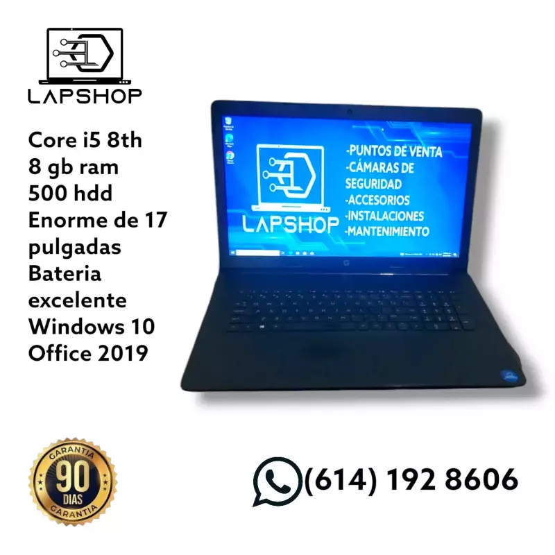 Laptop hp core i5 8th 17"