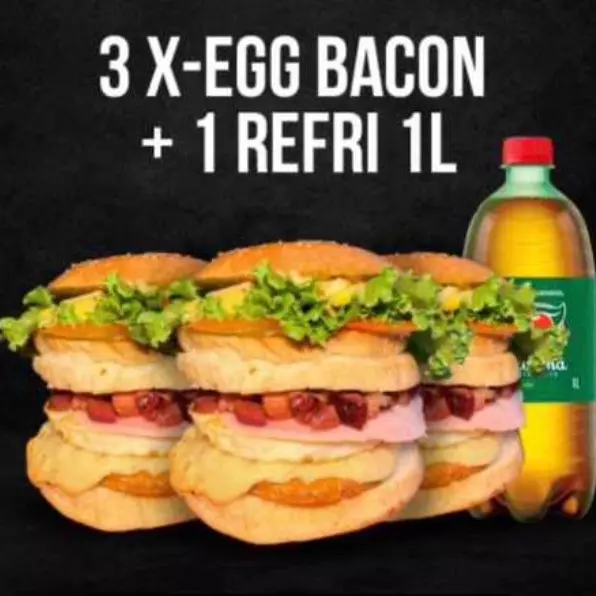 3 x egg bacon + Refri Mate Couro 1L