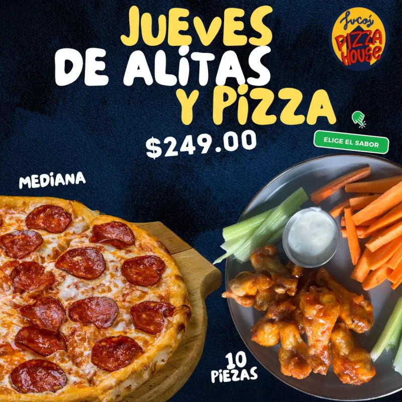 Pizza y alitas