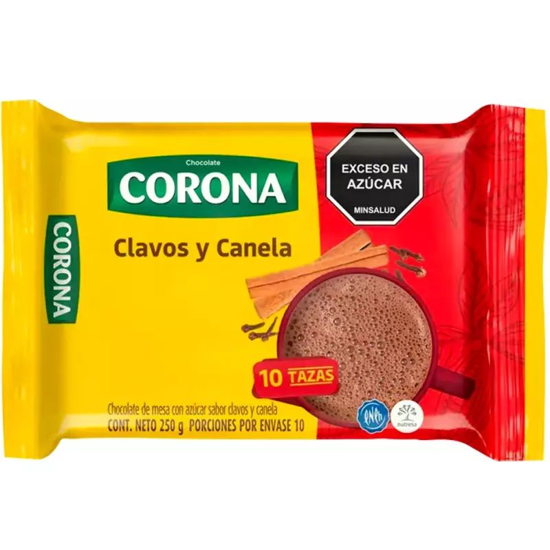CHOCOLATE CORONA 250GR CLAVO CANELA