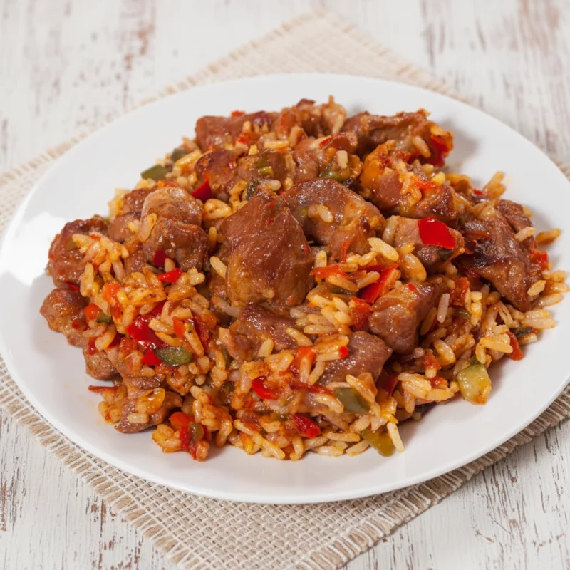 Guiso de arroz con carne