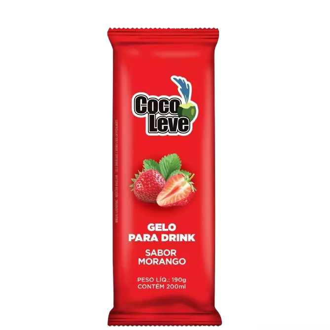 Gelo Coco Leve - Sabor Morango