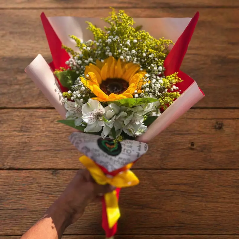 Buquê com um girassol