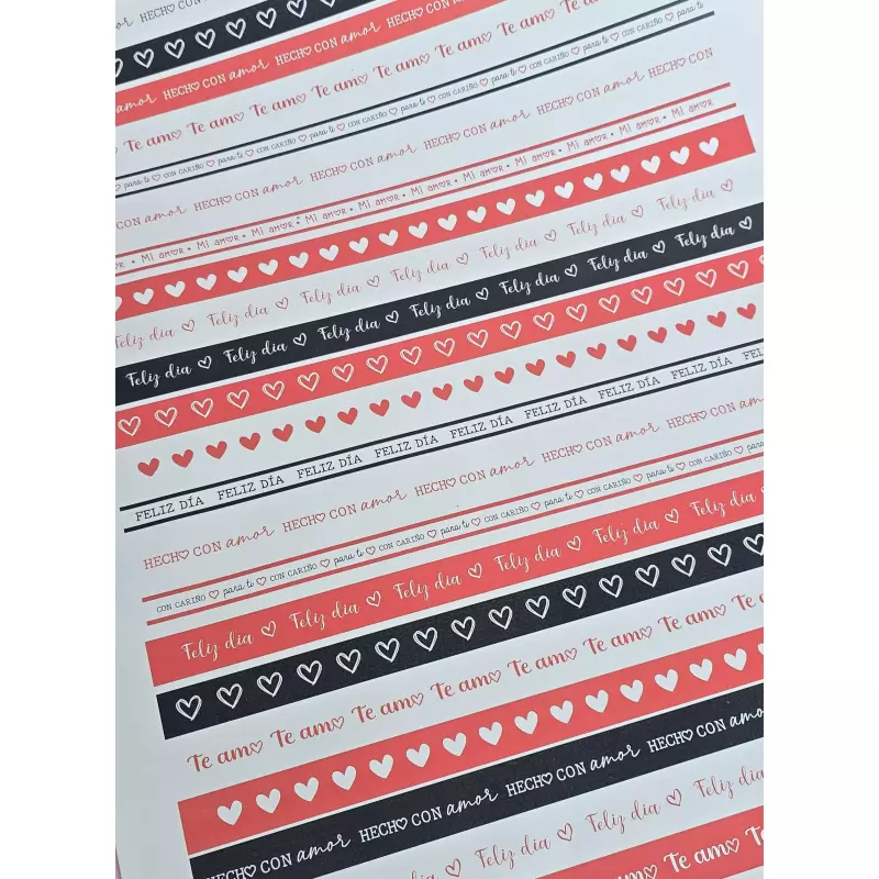 Hoja pretroquelada rayas roja aya