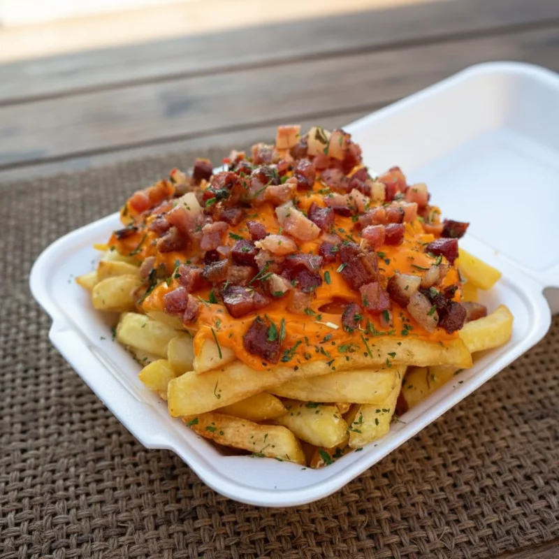 Batata com cheddar e bacon 🥓