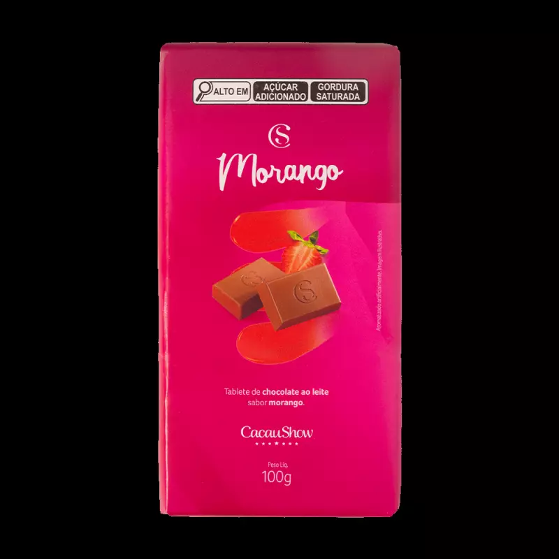 Tablete de morango ao leite 100g