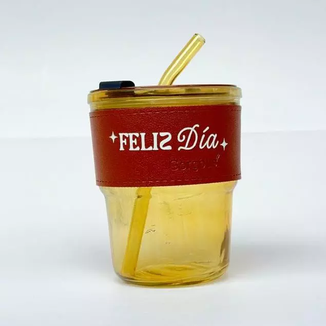 Vaso pitillo cobre cuero