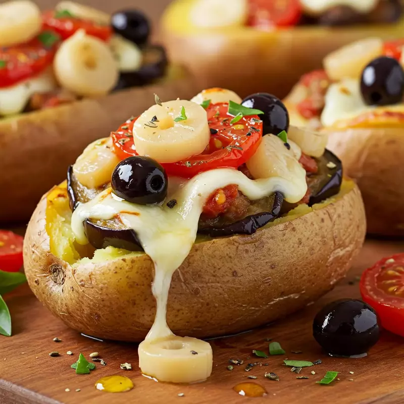 Batata Recheada Berinjela Caponata