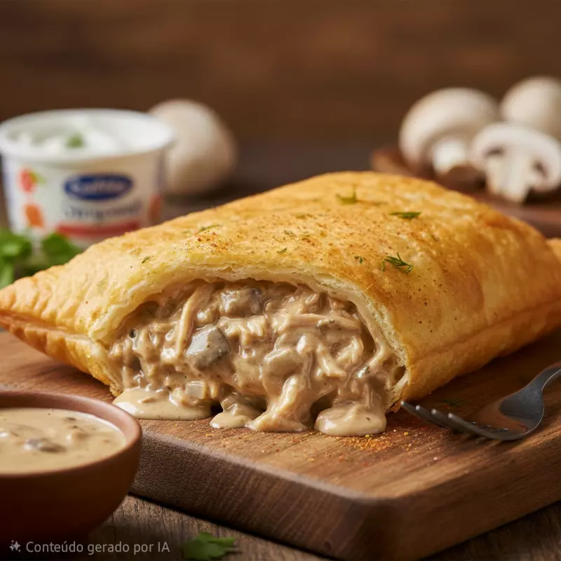 Pastel de strogonoff de frango
