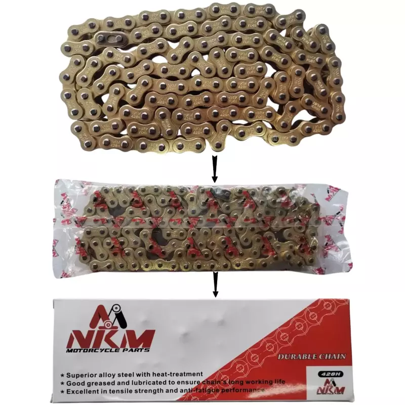 CADENA 428HX142 REFORZADA DORADA NKM