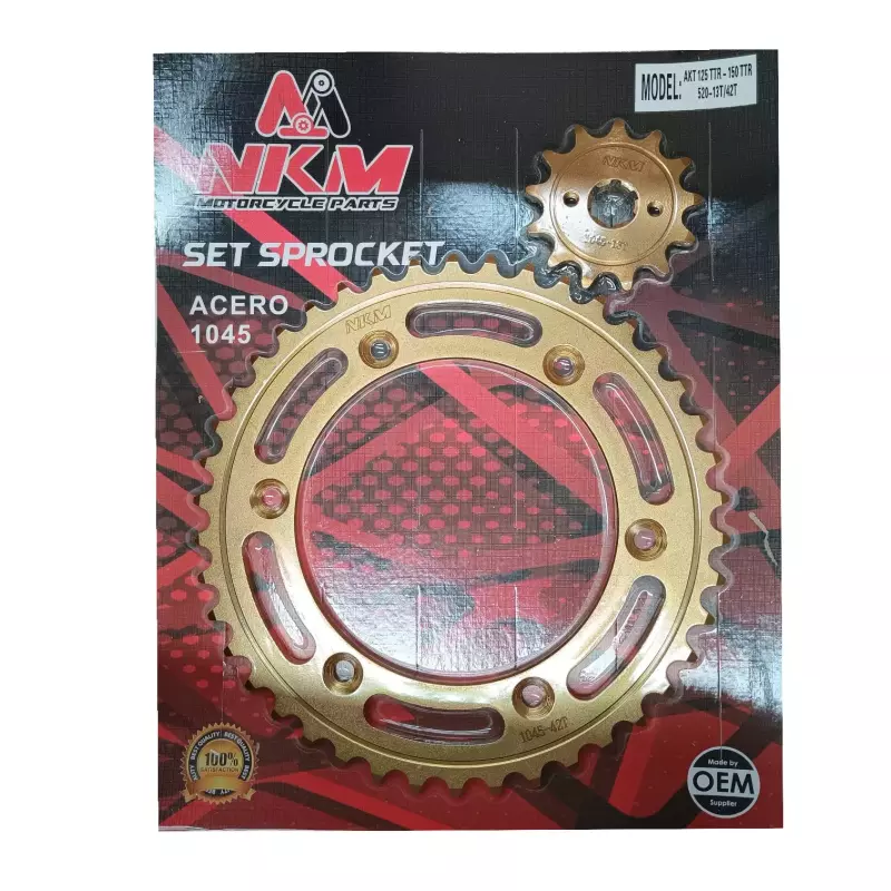 SET SPROCKET AKT125TTR 13X42 ORO NKM