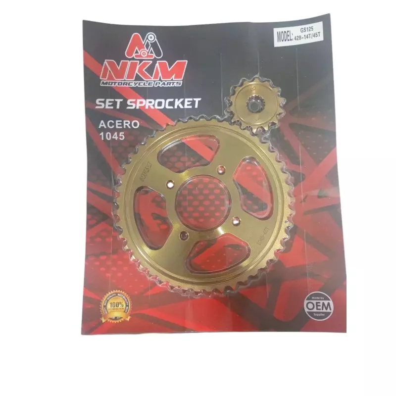 SET SPROCKET GS125 14X45 ORO NKM