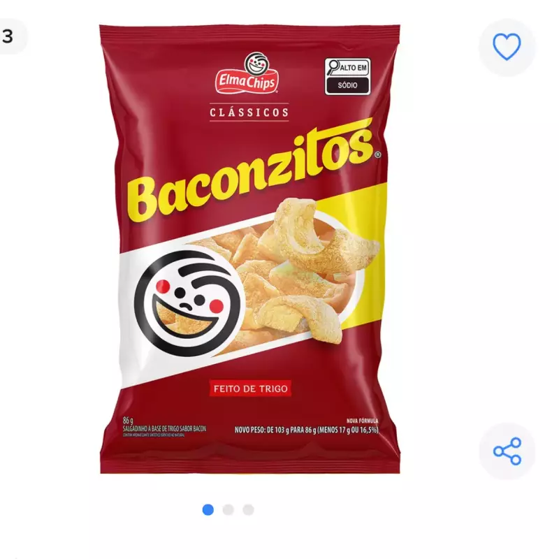 Salgadinho de Trigo Baconzitos 86g