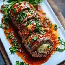 Rocambole de carne recheado de milho