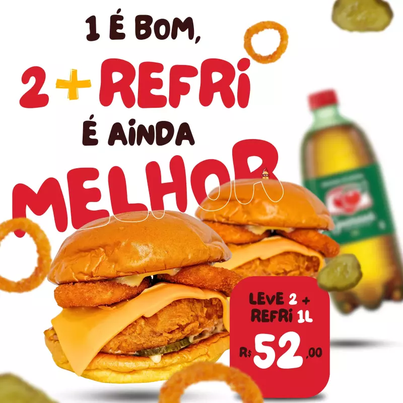 2 Onion Chicken Burger + 1 Refri