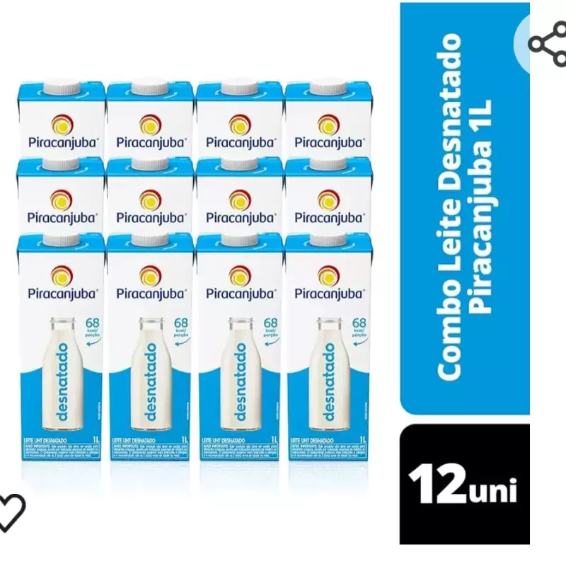 Cx de Leite 12 unidades