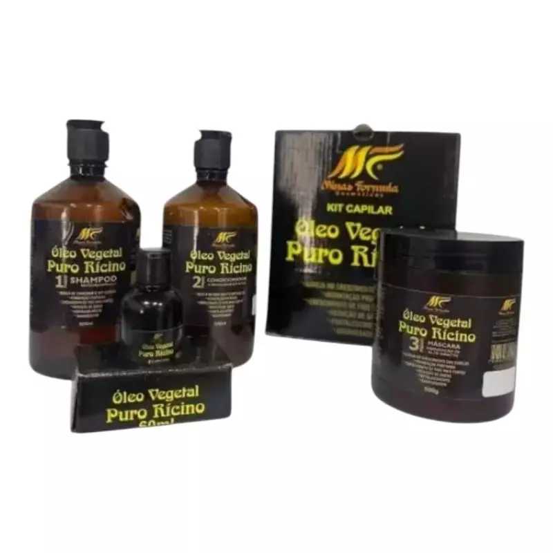 KIT ÓLEO VEGETAL PURO RÍCINO 4 ITENS