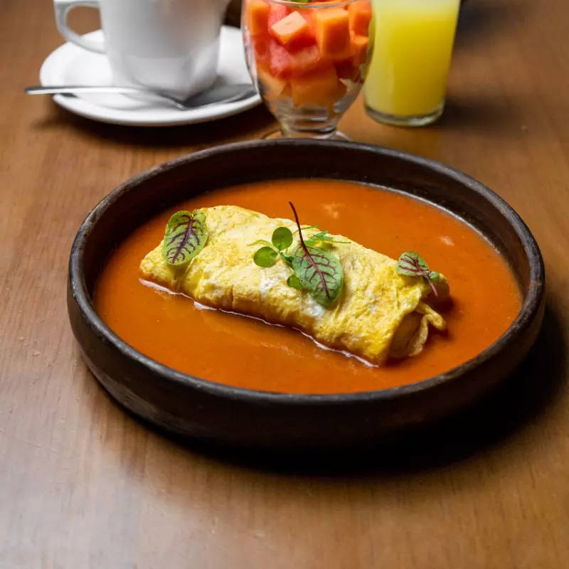 Omelette con champiñones